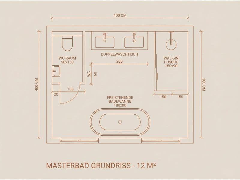 Grundriss großes Bad 10+ qm