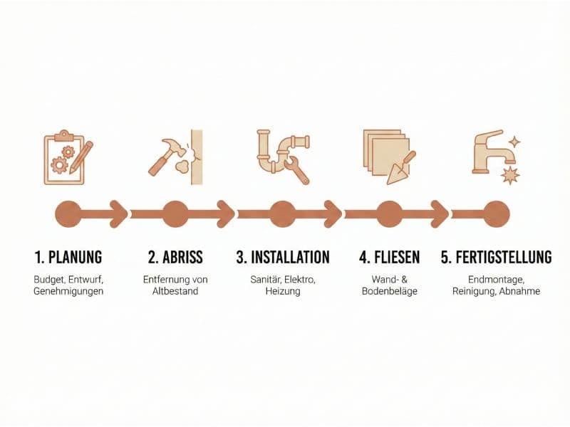 Ablauf einer Badsanierung in 5 Phasen