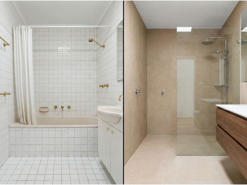 Badsanierung Vorher-Nachher Vergleich