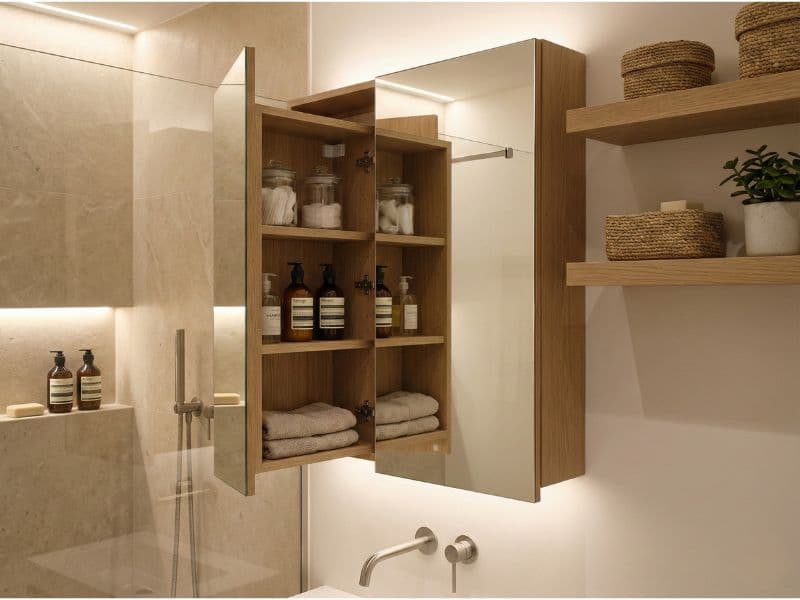 Platzsparende Stauraumlösungen im Bad
